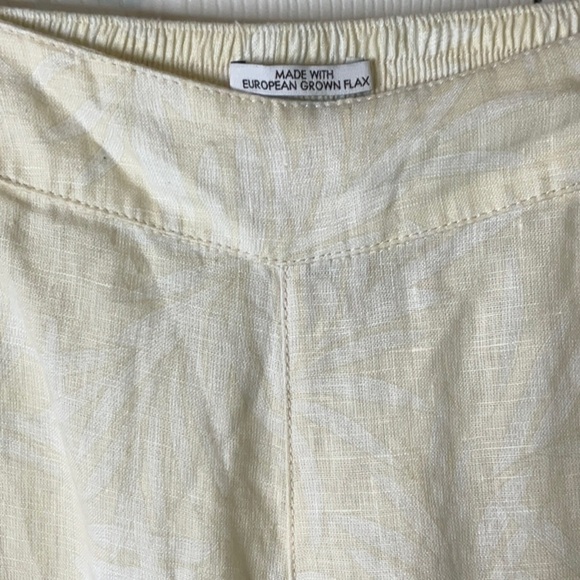 Nicole Miller New York 100% Linen Wide Leg Crop Pants Beige Size L - Picture 3 of 10